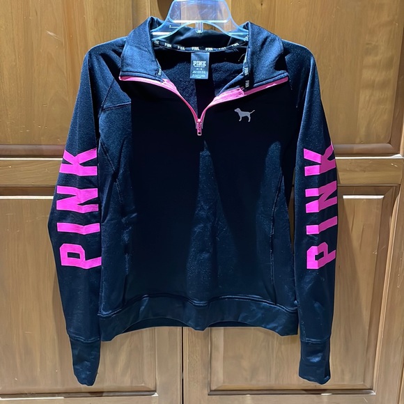 PINK Black/Pink Quarter Zip - Picture 1 of 5